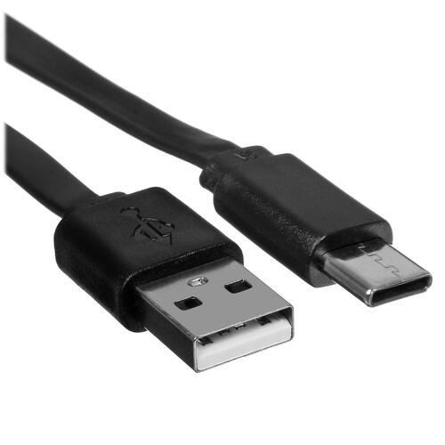Купить Кабель плоский FinePower USB Type-C - USB 2.0 Type-A черный 1 м  5405273. Характеристики, отзывы и цены в Донецке