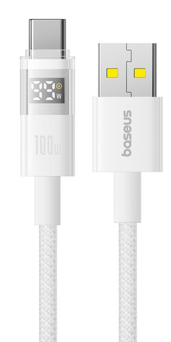 Купить Кабель круглый Baseus USB Type-C - USB 2.0 Type-A белый 1 м  5627657. Характеристики, отзывы и цены в Донецке