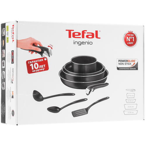 Купить Набор посуды Tefal Ingenio Black 5 04193850  4763917. Характеристики, отзывы и цены в Донецке