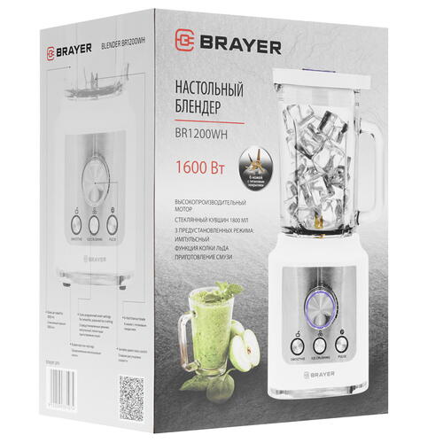 Купить Блендер стационарный BRAYER BR1200WH белый  8185292. Характеристики, отзывы и цены в Донецке