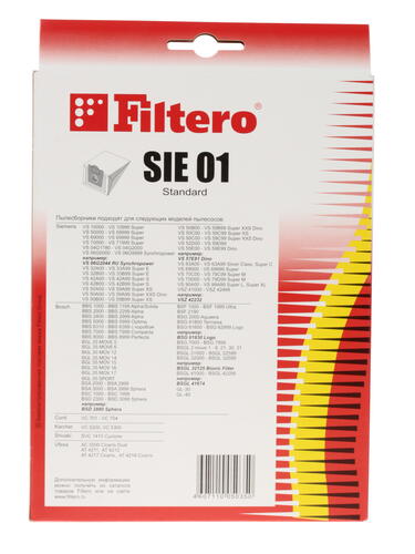 Купить Комплект пылесборник и фильтр Filtero SIE 01 Standard бежевый  6678379. Характеристики, отзывы и цены в Донецке
