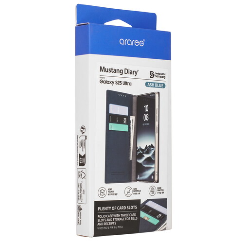 Купить Чехол-книжка  Araree Mustang Diary для Samsung Galaxy S25 Ultra синий  5617349. Характеристики, отзывы и цены в Донецке