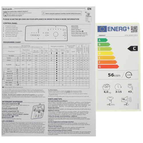 Купить Стиральная машина Indesit BTW L60400 EE/N белый  9153057. Характеристики, отзывы и цены в Донецке