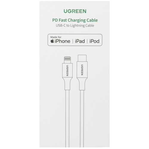 Купить Кабель круглый Ugreen Lightning 8-pin - USB Type-C серебристый 1 м  9983711. Характеристики, отзывы и цены в Донецке