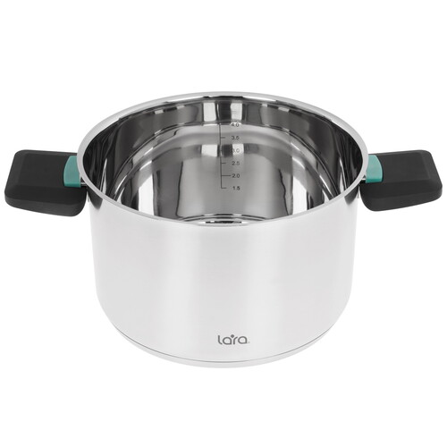Купить Кастрюля Lara Изумруд LR02-244 5 л 22 см серебристый  9137068. Характеристики, отзывы и цены в Донецке