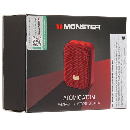 Купить Портативная колонка MONSTER Atomic Atom, красный  5636538. Характеристики, отзывы и цены в Донецке