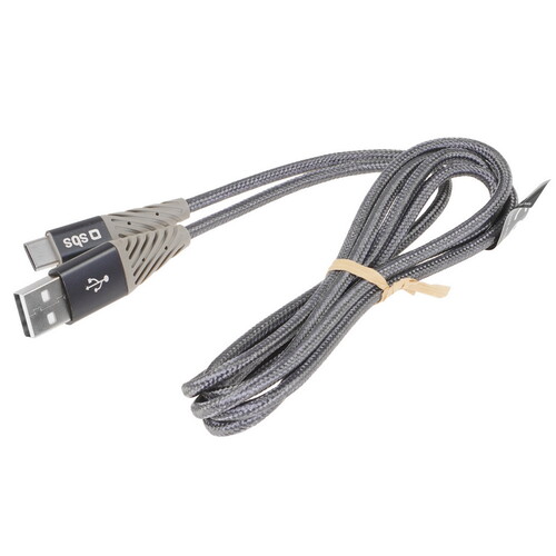 Купить Кабель круглый SBS USB Type-C - USB 2.0 Type-A серебристый 1.5 м  5617436. Характеристики, отзывы и цены в Донецке