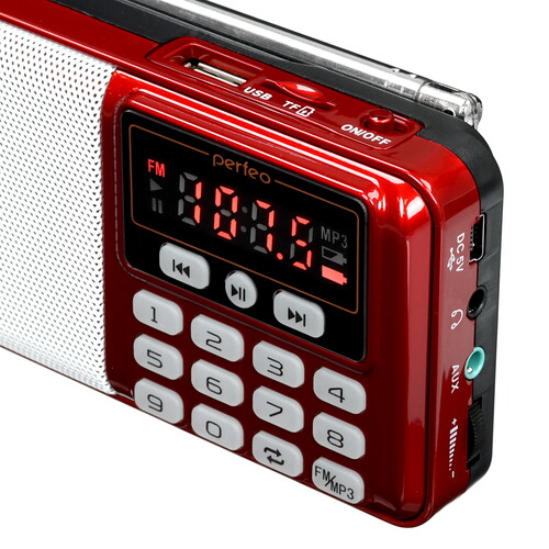 Купить Радиоприемник Perfeo ЕГЕРЬ красный  7996223. Характеристики, отзывы и цены в Донецке