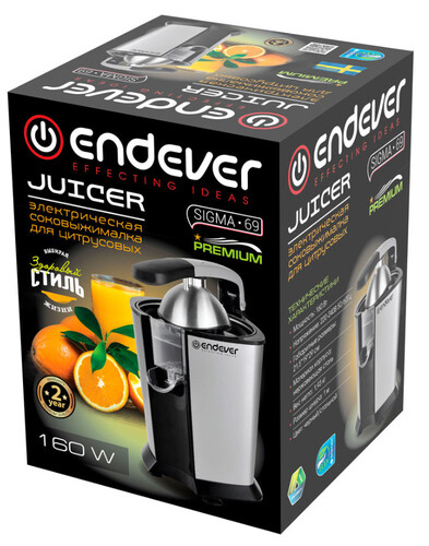 Купить Соковыжималка электрическая Endever Sigma-69 серебристый  9037663. Характеристики, отзывы и цены в Донецке