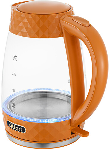 Купить Электрочайник Kitfort КТ-6123-4 оранжевый  5339018. Характеристики, отзывы и цены в Донецке