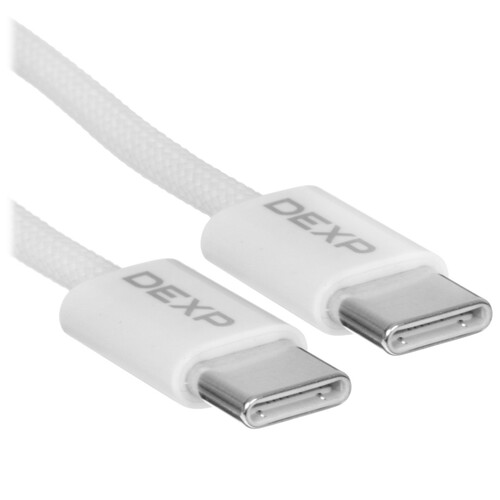 Купить Кабель круглый DEXP USB Type-C - USB Type-C белый 1 м  9201856. Характеристики, отзывы и цены в Донецке