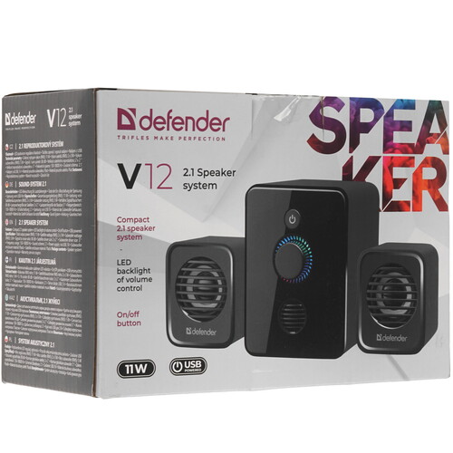 Купить Колонки Defender V12 черный  5614368. Характеристики, отзывы и цены в Донецке