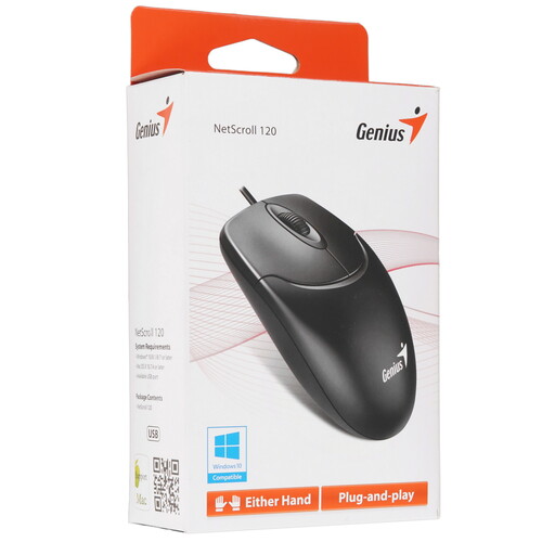 Купить Мышь проводная Genius NetScroll 120 V2  черный  1330818. Характеристики, отзывы и цены в Донецке