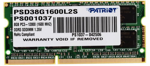 Купить Оперативная память SODIMM Patriot Signature [PSD38G1600L2S] 8 ГБ  1073029. Характеристики, отзывы и цены в Донецке
