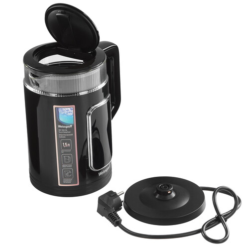 Купить Электрочайник Weissgauff WK 1520 Db Touch BodyCool черный  9259478. Характеристики, отзывы и цены в Донецке