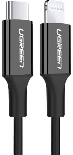 Купить Кабель круглый Ugreen Lightning 8-pin MFI - USB Type-C черный 2 м  9983439. Характеристики, отзывы и цены в Донецке