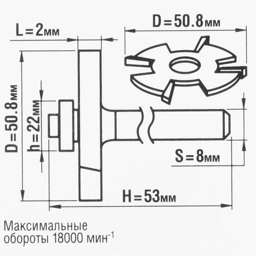 Купить Фреза ЗУБР 28757-50.8-2  5306822. Характеристики, отзывы и цены в Донецке