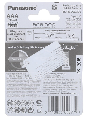 Купить Аккумулятор Panasonic Eneloop BK-4MCCE/3DE 750 мА*ч  1259456. Характеристики, отзывы и цены в Донецке