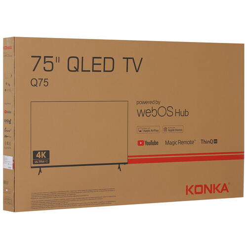 Купить 75" (190 см) Телевизор Konka Q75 черный  5412825. Характеристики, отзывы и цены в Донецке