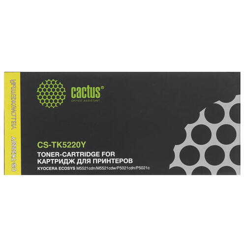 Купить Картридж лазерный Cactus CS-TK5220Y желтый, с чипом  8158947. Характеристики, отзывы и цены в Донецке