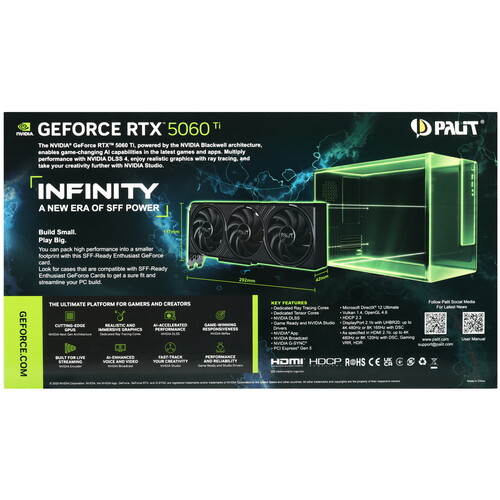 Купить Видеокарта Palit GeForce RTX 5060 Ti Infinity 3 V1  5637556. Характеристики, отзывы и цены в Донецке