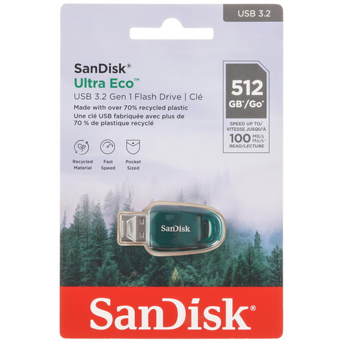 Купить Память USB Flash 512 ГБ SanDisk Ultra Eco [SDCZ96-512G-G46]  5465379. Характеристики, отзывы и цены в Донецке