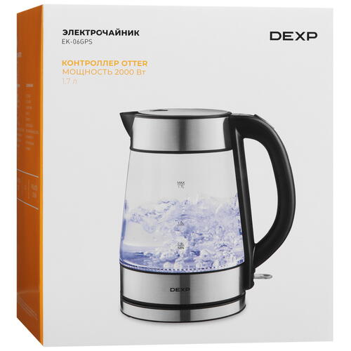 Купить Электрочайник DEXP EK-06GPS серебристый  9065845. Характеристики, отзывы и цены в Донецке