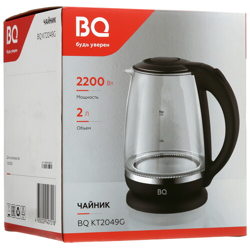 Купить Электрочайник BQ KT2049G черный  9073009. Характеристики, отзывы и цены в Донецке