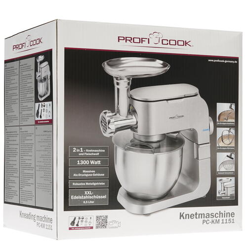 Купить Кухонная машина Profi Cook PC-KM 1151 серебристый  8167908. Характеристики, отзывы и цены в Донецке