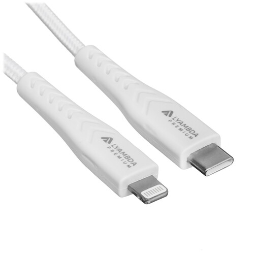 Купить Кабель круглый Lyambda Lightning 8-pin MFI - USB Type-C белый 1 м  5497280. Характеристики, отзывы и цены в Донецке