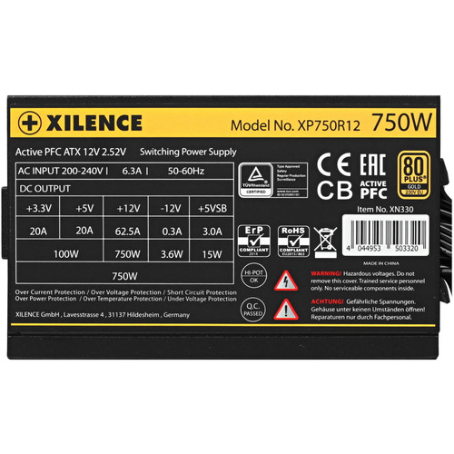 Купить Блок питания Xilence Gaming series XN330 750W [XP750R12] черный  5417071. Характеристики, отзывы и цены в Донецке