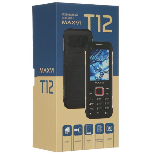 Купить Сотовый телефон Maxvi T12 черный  5033241. Характеристики, отзывы и цены в Донецке