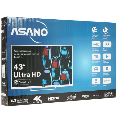 Купить 42.5" (108 см) Телевизор Asano 43LU5011T белый  9225869. Характеристики, отзывы и цены в Донецке