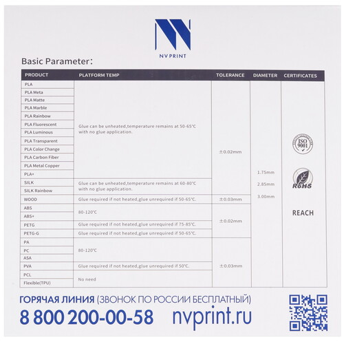 Купить Пластик NVPRINT PLA Blue Grey  9158679. Характеристики, отзывы и цены в Донецке