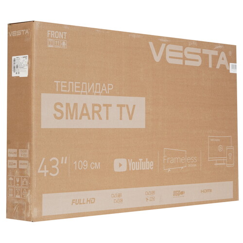 Купить 43" (109 см) Телевизор Vesta 43V3400 черный  9168469. Характеристики, отзывы и цены в Донецке