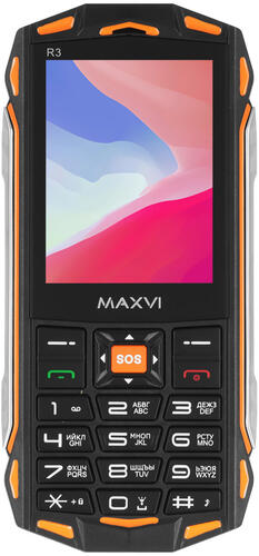 Купить Сотовый телефон Maxvi R3 оранжевый/черный  9064655. Характеристики, отзывы и цены в Донецке