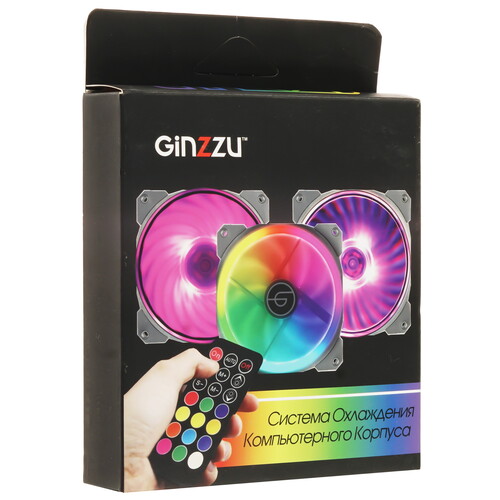 Купить Вентилятор GiNZZU RGB 12MB6  черный  9230101. Характеристики, отзывы и цены в Донецке