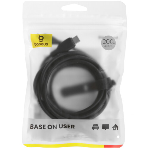 Купить Кабель круглый Baseus Lightning 8-pin - USB Type-C черный 2 м  9260747. Характеристики, отзывы и цены в Донецке