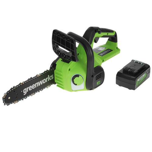 Купить Аккумуляторная цепная пила GreenWorks G24CS25K4  шина - 25 см (10")  5081471. Характеристики, отзывы и цены в Донецке