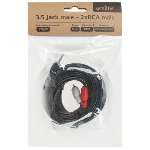Купить Кабель   Aceline 3.5 mm jack - RCA x2 черный  1380497. Характеристики, отзывы и цены в Донецке