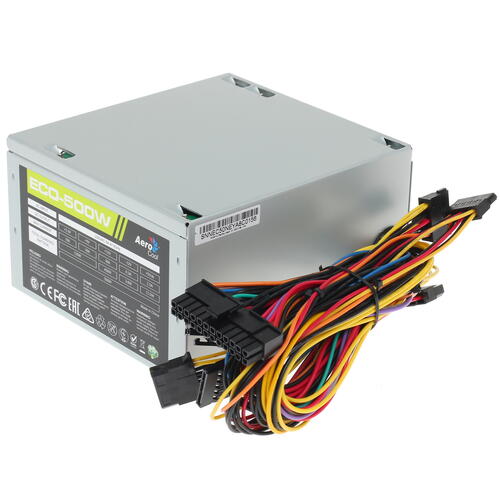 Купить Блок питания AeroCool ECO 500W [ECO-500W] серый  1303105. Характеристики, отзывы и цены в Донецке