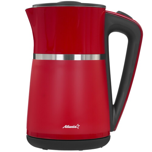 Купить Электрочайник Atlanta ATH-2448 бордовый  9191813. Характеристики, отзывы и цены в Донецке