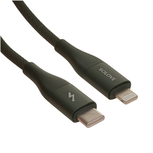 Купить Кабель круглый SOLOVE Lightning 8-pin - USB Type-C зеленый 1 м  9282819. Характеристики, отзывы и цены в Донецке