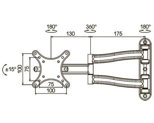Купить Кронштейн для ТВ Kromax Techno-1 серый  1192150. Характеристики, отзывы и цены в Донецке