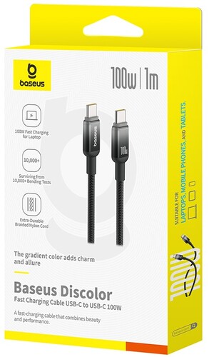 Купить Кабель круглый Baseus USB Type-C - USB Type-C черный 1 м  5627550. Характеристики, отзывы и цены в Донецке