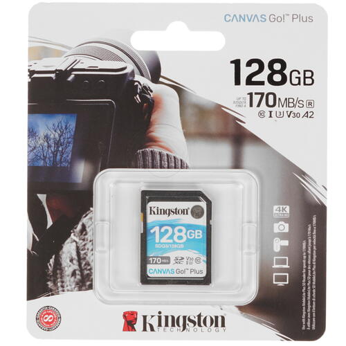Купить Карта памяти Kingston Canvas Go! Plus SDXC 128 ГБ [SDG3/128GB]  1664084. Характеристики, отзывы и цены в Донецке