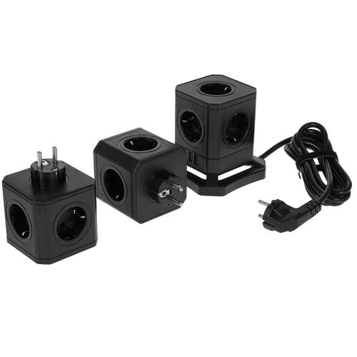 Купить Сетевой фильтр QUMO Power Block System PD1+2 12SP5U (P-0003) черный  5416308. Характеристики, отзывы и цены в Донецке