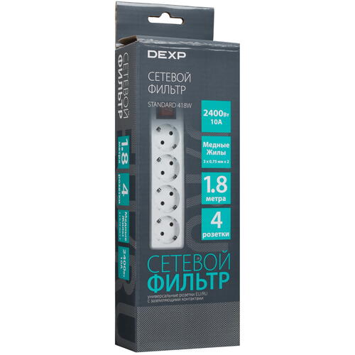 Купить Сетевой фильтр DEXP Standard 418W белый  5080420. Характеристики, отзывы и цены в Донецке