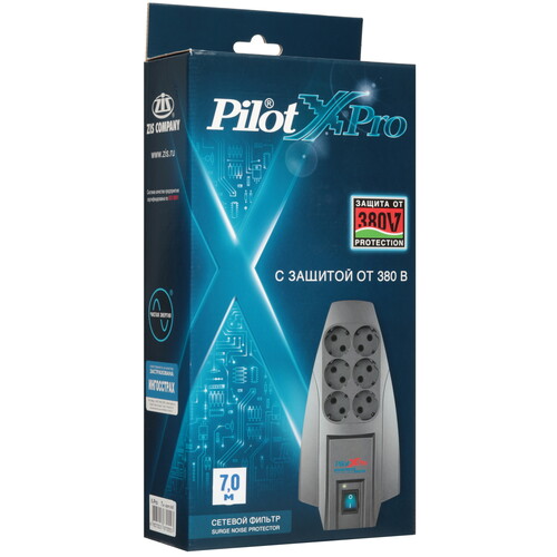 Купить Сетевой фильтр Pilot X-PRO серый  5633431. Характеристики, отзывы и цены в Донецке