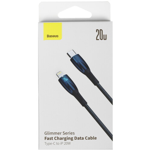 Купить Кабель круглый Baseus Lightning 8-pin - USB Type-C синий 1 м  9167131. Характеристики, отзывы и цены в Донецке